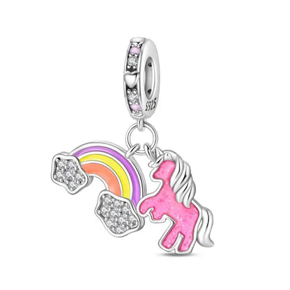 Charm Espejo Mágico Princesa Ángel Rosa en Plata 925 – Beads Compatibles Pandora Mujer Joyería DIY