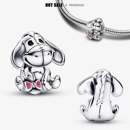 Collar, Aretes y Charm Disney Stitch | Compatible Pandora Pulsera Mujer DIY