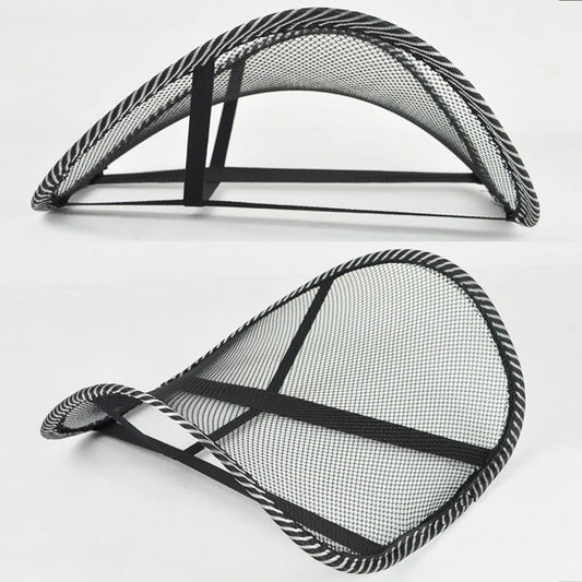 Cojín Lumbar de Malla para Auto y Oficina – Respaldo Ortopédico Ergonómico con Soporte de Espalda y Masaje para Silla de Coche o Escritorio