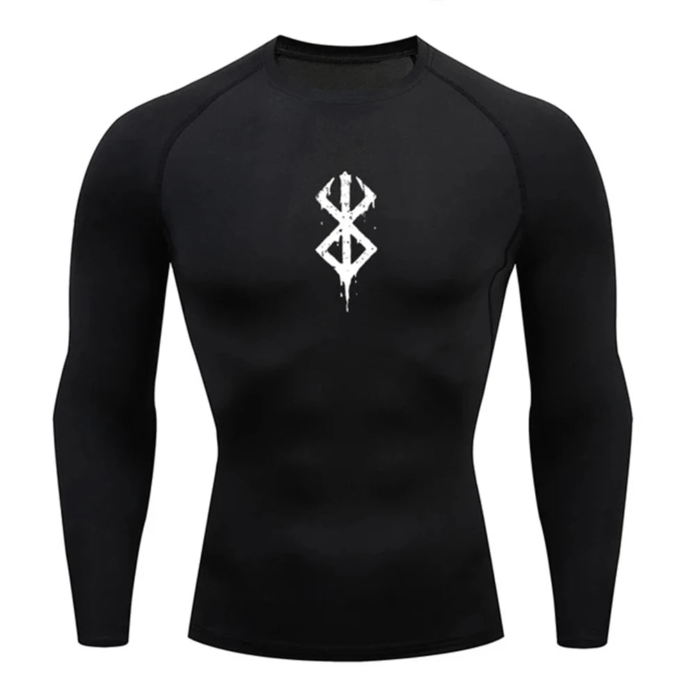 Camiseta Compresiva Anime Berserk Guts para Hombre – Gym, Running y Fitness, Manga Corta, Transpirable y Secado Rápido
