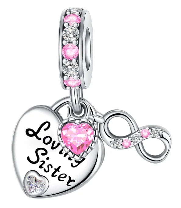 Charm Plata 925 Colgante Rosa Mariposa Corazón Flor Pájaro | Dije Para Pulsera Pandora Compatible