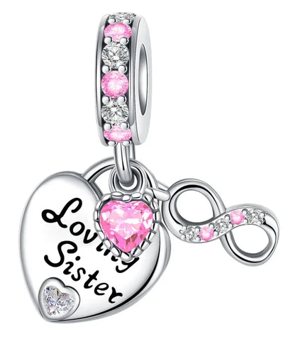 Charm Plata 925 Colgante Rosa Mariposa Corazón Flor Pájaro | Dije Para Pulsera Pandora Compatible