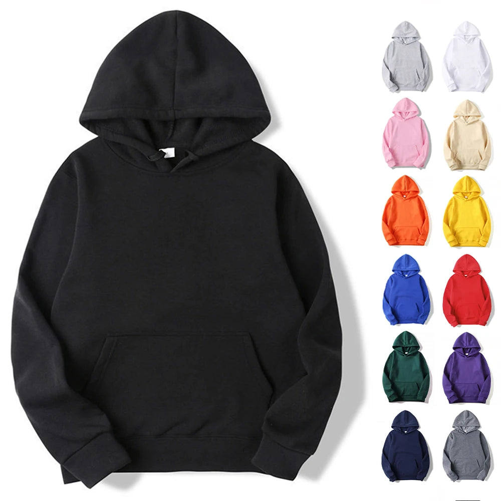 Hoodie Básico de Felpa – Sudadera con Capucha Unisex, Económica y Versátil para Hombre