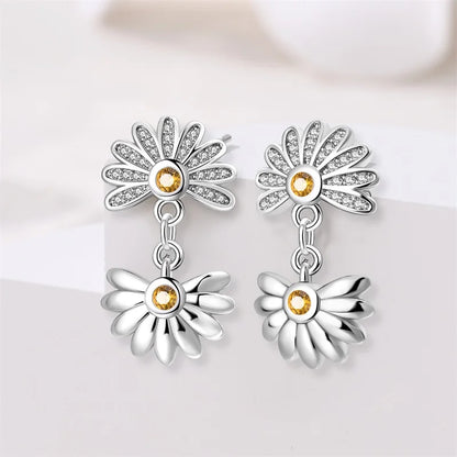 Aretes Primavera Plata 925 | Abeja, Flor y Mariposa | Aros Dobles Mujer