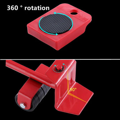 Juego de Rodillos para Mover Muebles – Transportador, Elevador y Herramienta de Mano para Objetos Pesados