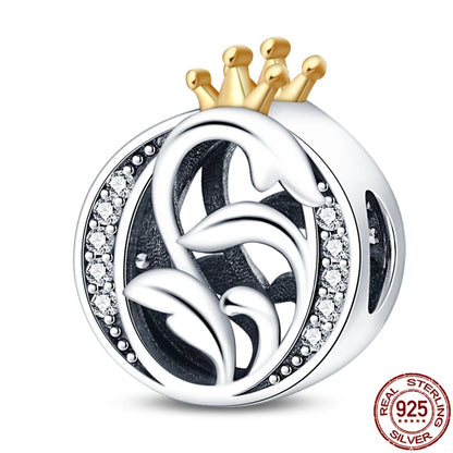 Charm letra A-Z en plata 925 – Abalorio inicial alfabeto para pulseras o collares tipo Pandora, joyería personalizada mujer