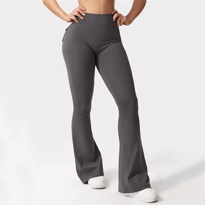 Leggings Yoga Mujer Pierna Ancha | Pantalones Deportivos Compresión con Bolsillos Estilo Naked Feeling