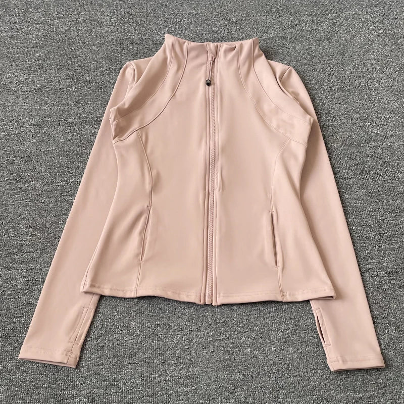 Chaqueta Deportiva de Mujer Quick Dry | Sudadera Slim Fit con Cremallera y Cuello Alto para Yoga, Running y Fitness
