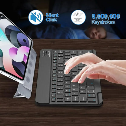 Teclado Bluetooth Universal para iPad, Samsung, Xiaomi y Tablets – Teclado Inalámbrico Portátil 7/10” con Batería Recargable