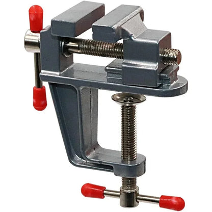 Mini Tornillo de Banco 3.5" de Aluminio | Mordaza de Mesa Multiusos con Rotación 360° para Joyería, Manualidades y Hobby