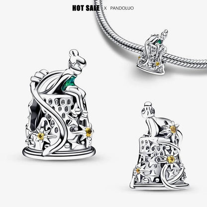 Collar, Aretes y Charm Disney Stitch | Compatible Pandora Pulsera Mujer DIY