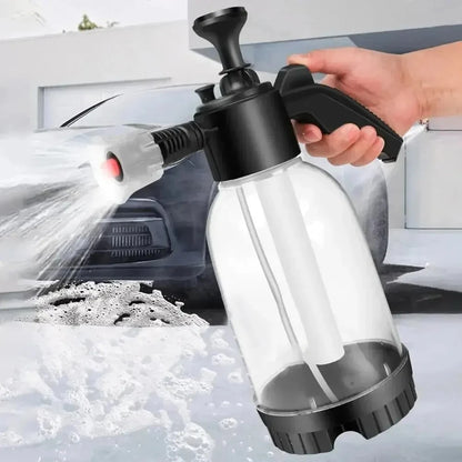 Pulverizador de Espuma Transparente 2L | Manual a Presión para Lavado de Autos y Limpieza