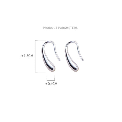 Aretes de Plata 925 en Forma de Gota – Pendientes Elegantes para Mujer, Estilo Minimalista y Retro