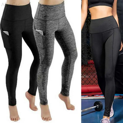Leggings Deportivos Mujer Cintura Alta | Mallas Yoga Push Up con Bolsillo y Control Abdomen
