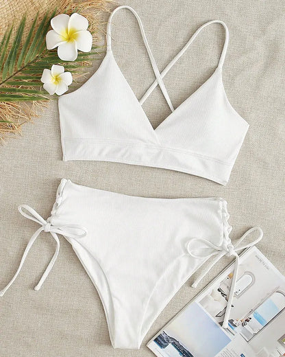 Bikini Sexy Mujer | V-Neck Split Triangular Playa y Piscina