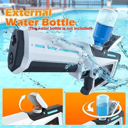 Pistola de Agua Eléctrica Potente – Juguete Automático para Niños y Adultos | Diversión de Verano Playa y Piscina