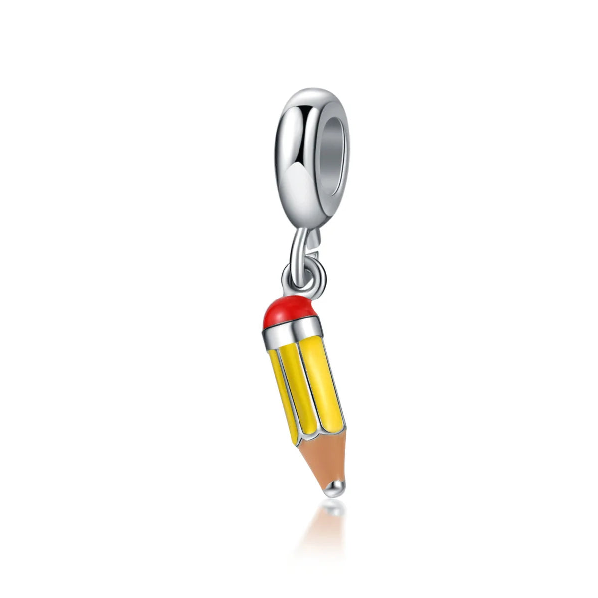 Charm colgante maestra plata 2023 – Abalorio en forma de cuaderno, lápiz y birrete para pulsera tipo Pandora mujer