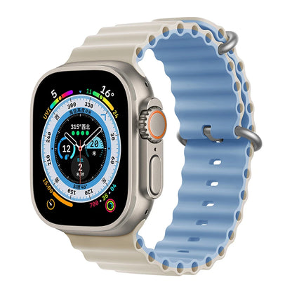 Correa Ocean de silicona para Apple Watch – Compatible Ultra 2, Series 10-5 (38mm-49mm)