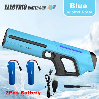 Pistola de Agua Eléctrica Potente – Juguete Automático para Niños y Adultos | Diversión de Verano Playa y Piscina
