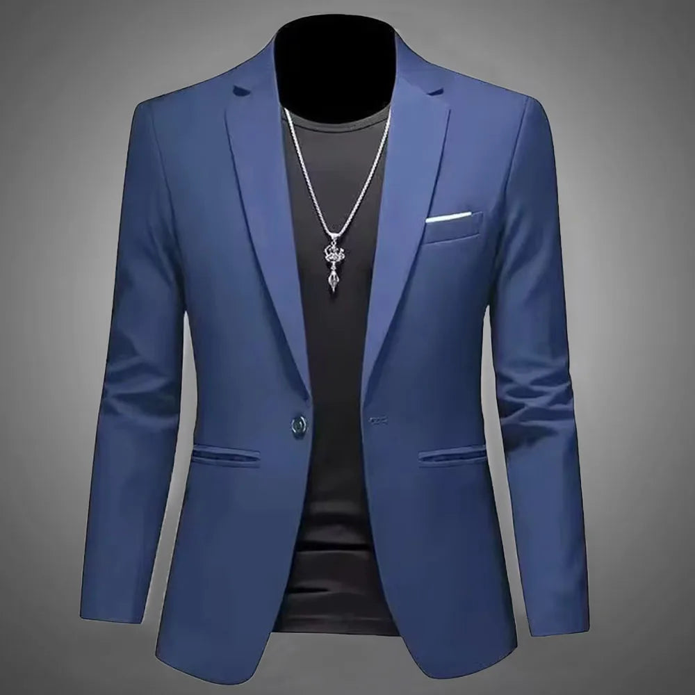 Blazer Casual Slim Fit para Hombre Estilo Boutique Antiarugas de un Botón