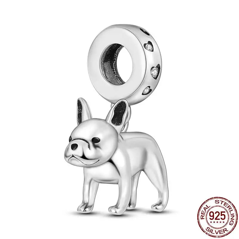 Charm camaleón y luciérnaga en plata 925 – Dije animal brillante, compatible Pandora, pulsera y collar mujer