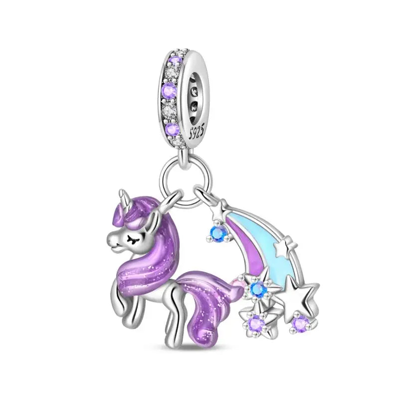 Charm Espejo Mágico Princesa Ángel Rosa en Plata 925 – Beads Compatibles Pandora Mujer Joyería DIY