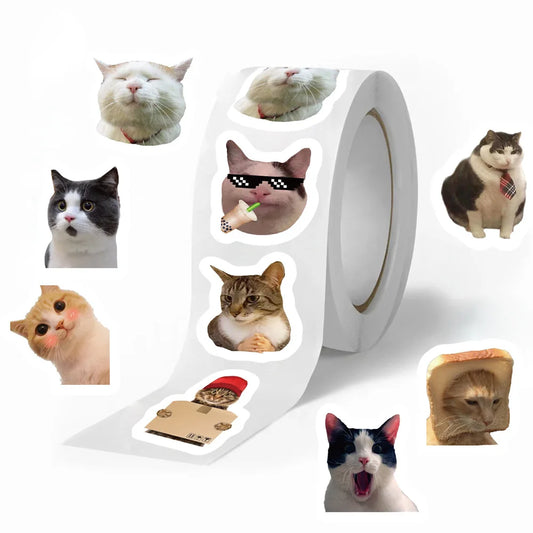 500pcs Stickers Gatos Divertidos MEME – Pegatinas Impermeables para Laptop, Teléfono, Guitarra y Más