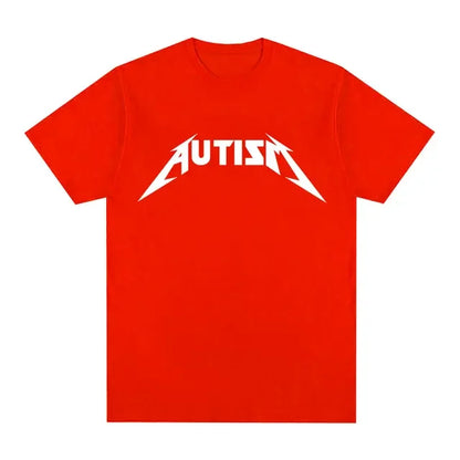 Camiseta Autism Metal Rock Meme | Hombre y Mujer | Hip Hop Oversized Manga Corta Verano