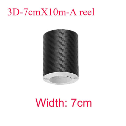 Sticker Protector de Umbral para Auto 3D Fibra de Carbono | Antirayones, Impermeable, Negro Mate