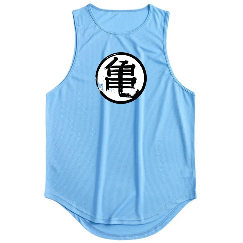 Tank Top Anime Japonés para Hombre – Camiseta Sin Mangas de Gym, Fitness y Bodybuilding, Secado Rápido y Estilo Muscle