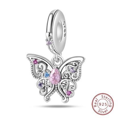 925 Sterling Silver Chameleon Luminous Firefly Butterfly Charms Beads Fit Qikaola 925 Original Bracelets Fine DIY Jewelry Making