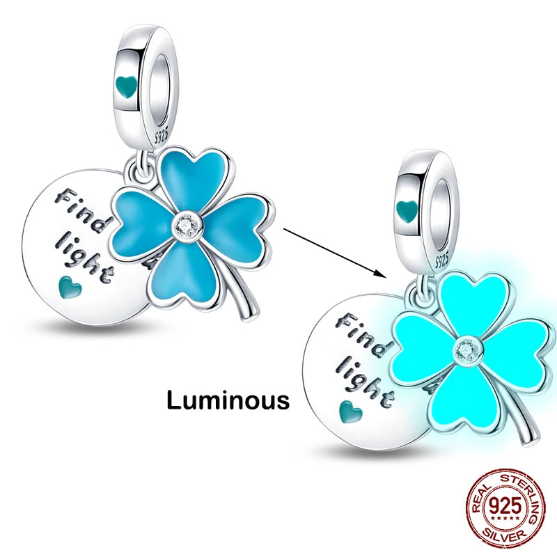 925 Sterling Silver Chameleon Luminous Firefly Butterfly Charms Beads Fit Qikaola 925 Original Bracelets Fine DIY Jewelry Making