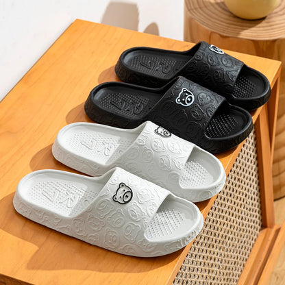 Sandalias Unisex Verano Antideslizantes | Slippers con Estampado de Osito para Casa, Baño y Dormitorio - Suaves y Cómodas