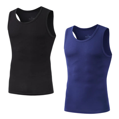 Pack 2 Camisetas de Tirantes para Hombre – Tank Top Gym sin Mangas de Fibra de Bambú, Compresivo y Alta Calidad
