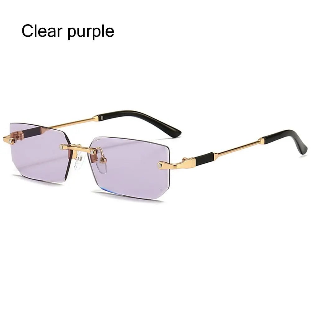 Gafas de Sol Rectangulares Sin Marco Unisex | Retro Moda Verano UV400 Mujer Hombre