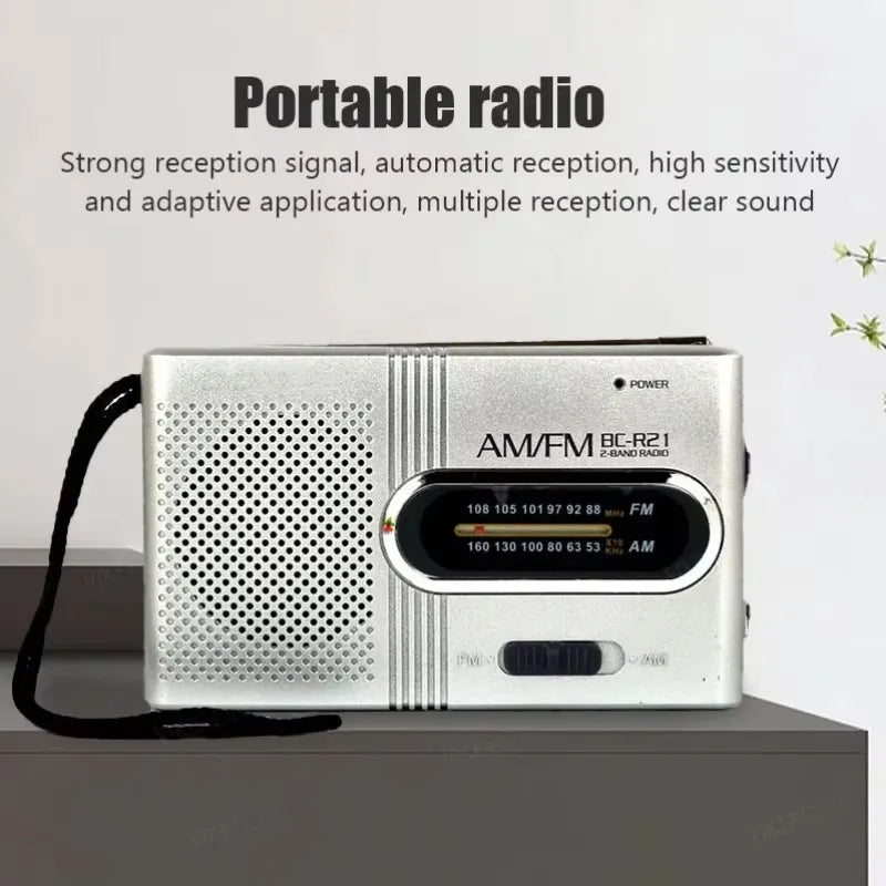 Mini radio portátil AM/FM BC-R21/961/962 – Batería AA, mejor recepción y sonido duradero