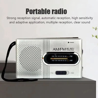Mini radio portátil AM/FM BC-R21/961/962 – Batería AA, mejor recepción y sonido duradero