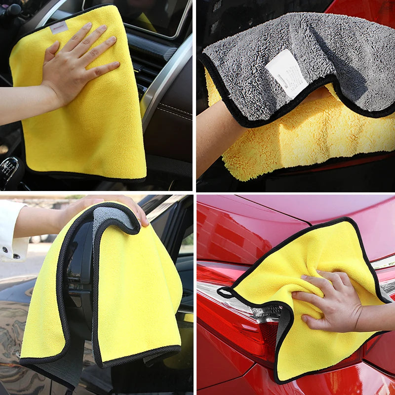 Toalla de Microfibra para Auto 400GSM | Doble Cara Coral Velvet | Súper Absorbente y de Secado Rápido
