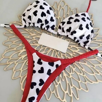Bikini Mujer Estampado | G-String Sexy 2 Piezas Verano Playa Vacaciones