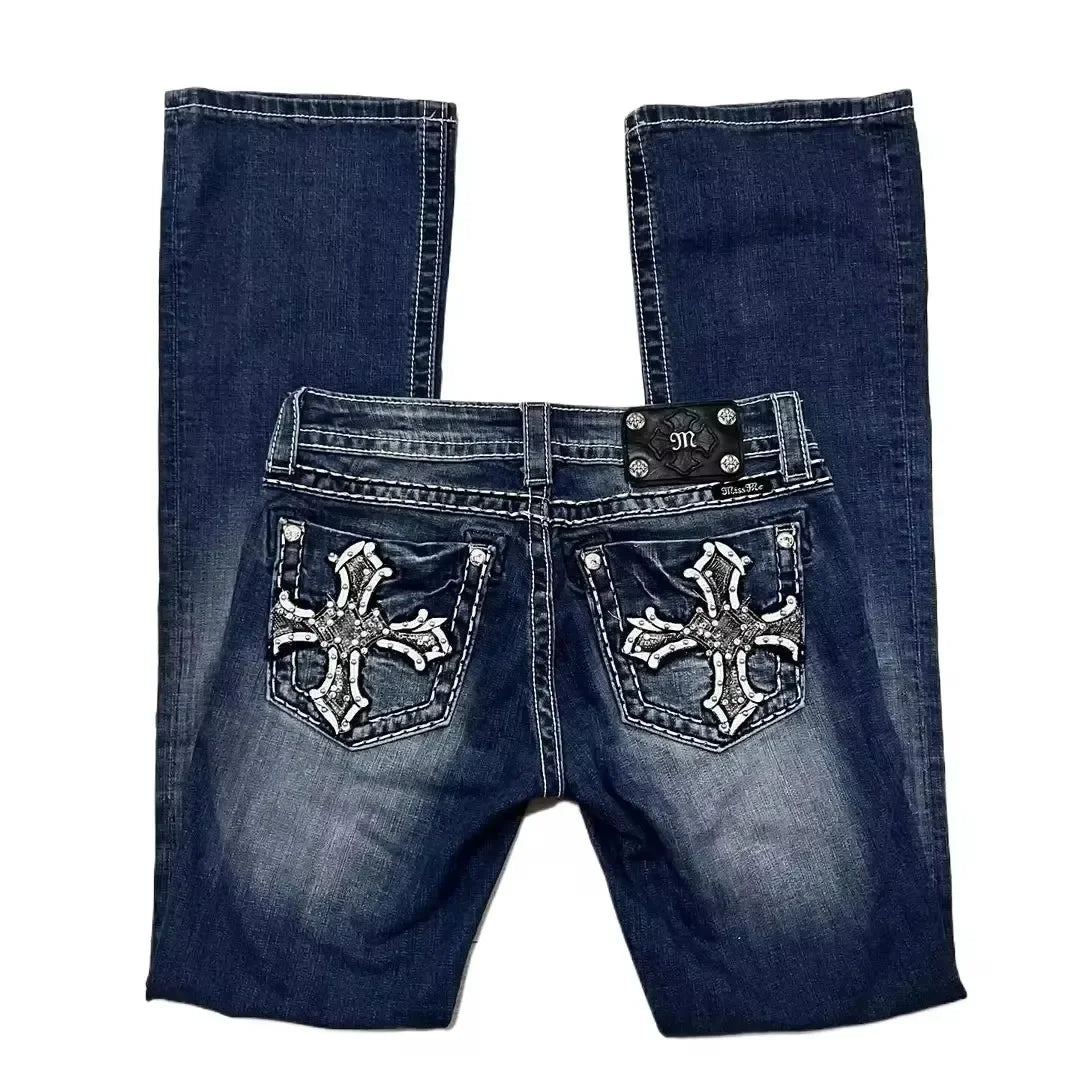 Jeans Oversize Y2K Phantom Unisex | Pantalones Baggy Estilo Hip Hop Streetwear con Parche Bordado Araña Gótico Retro