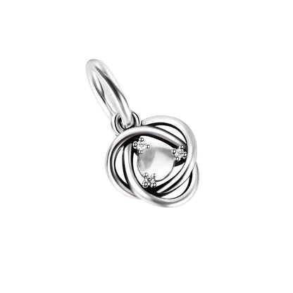 Charm Corazón con Piedras de Nacimiento en Plata 925 – Abalorios Eternity para Pulseras Originales Mujer
