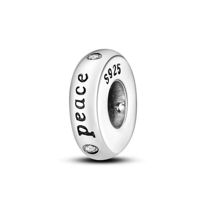 Charm separador redondo plata 925 con circonitas de colores – Compatible Pandora, joyería DIY elegante