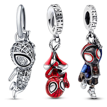 Charm Disney Marvel Plata 925 | Iron Man & Spiderman Beads Compatibles Pandora Pulseras