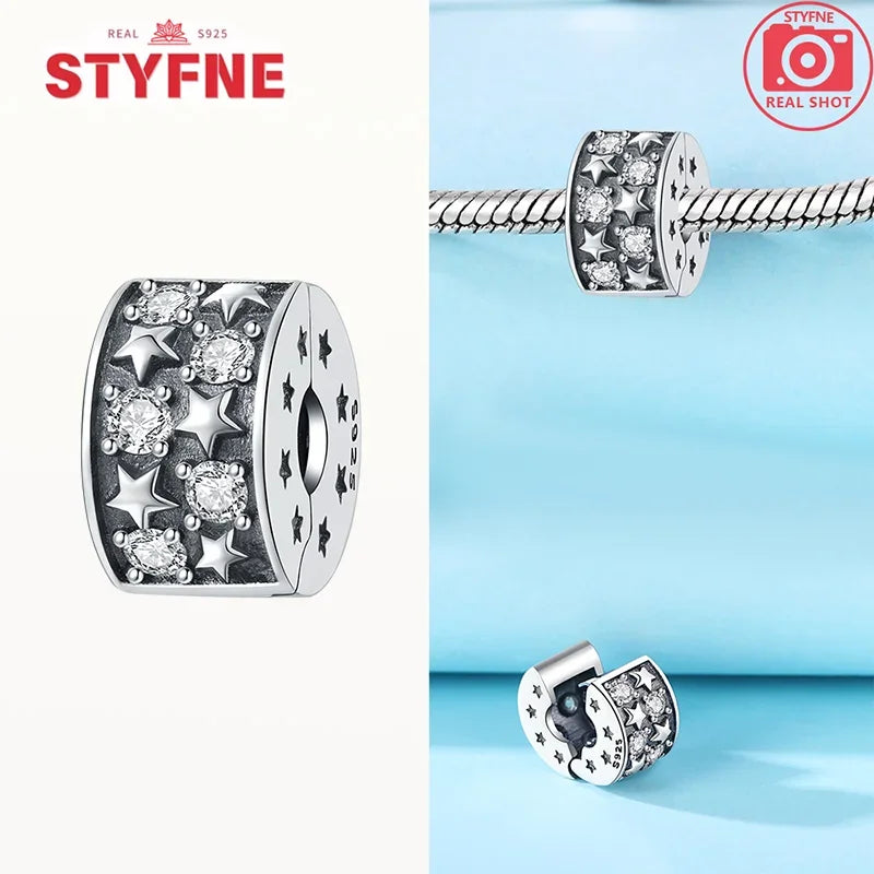 Charm Astronauta de Plata 925 con Estrella Brillante | Dijes de Joyería Fina para Mujer