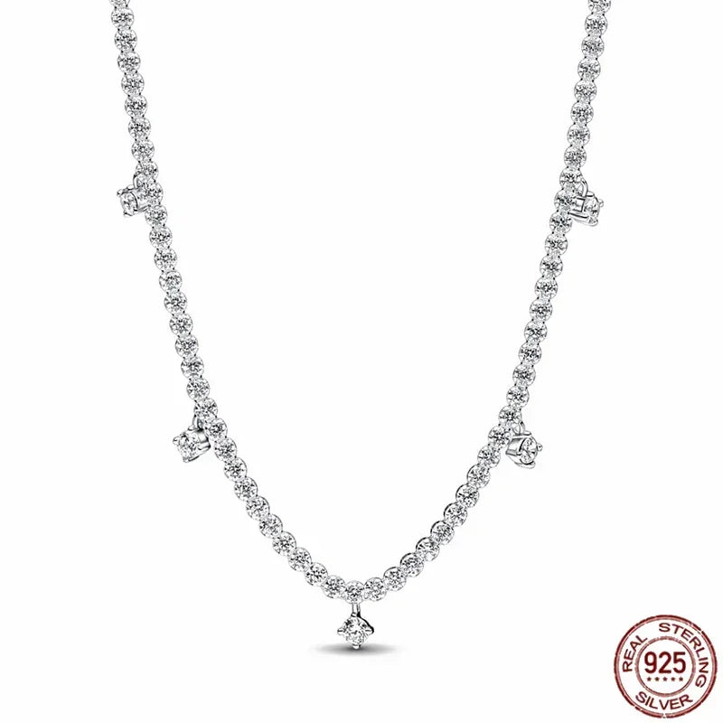 Collar colgante corazón redondo plata 925 – Dije clásico brillante compatible Pandora