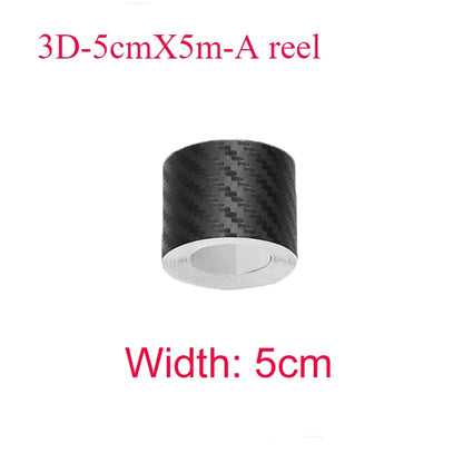 Sticker Protector de Umbral para Auto 3D Fibra de Carbono | Antirayones, Impermeable, Negro Mate