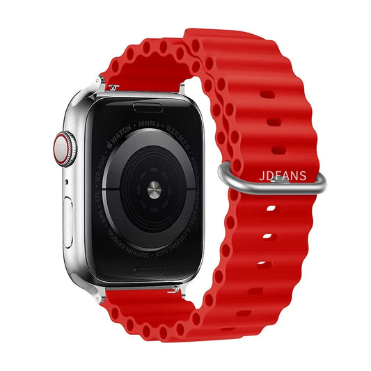 Correa Ocean Band Compatible con Apple Watch | Pulsera Deportiva Ajustable 49mm 45mm 44mm 41mm 40mm Series SE 3 6 7 8 9 10 Ultra