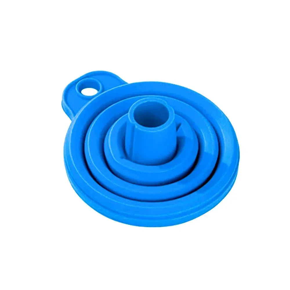 Embudo Plegable de Silicona Universal para Auto | Cambio de Aceite, Gasolina y Líquidos