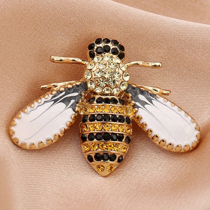 Broche de Abeja con Perla Imitación para Mujer - Joyería Elegante de Moda para Fiesta y Regalo
