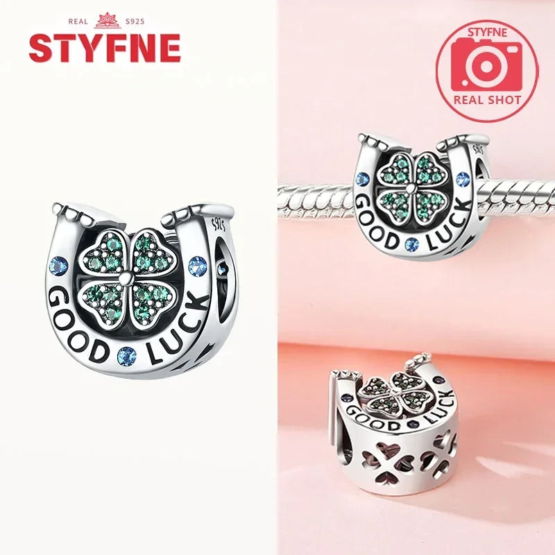 Charm Trébol de Cuatro Hojas en Plata 925 – Abalorios Suerte para Pulseras Originales Mujer